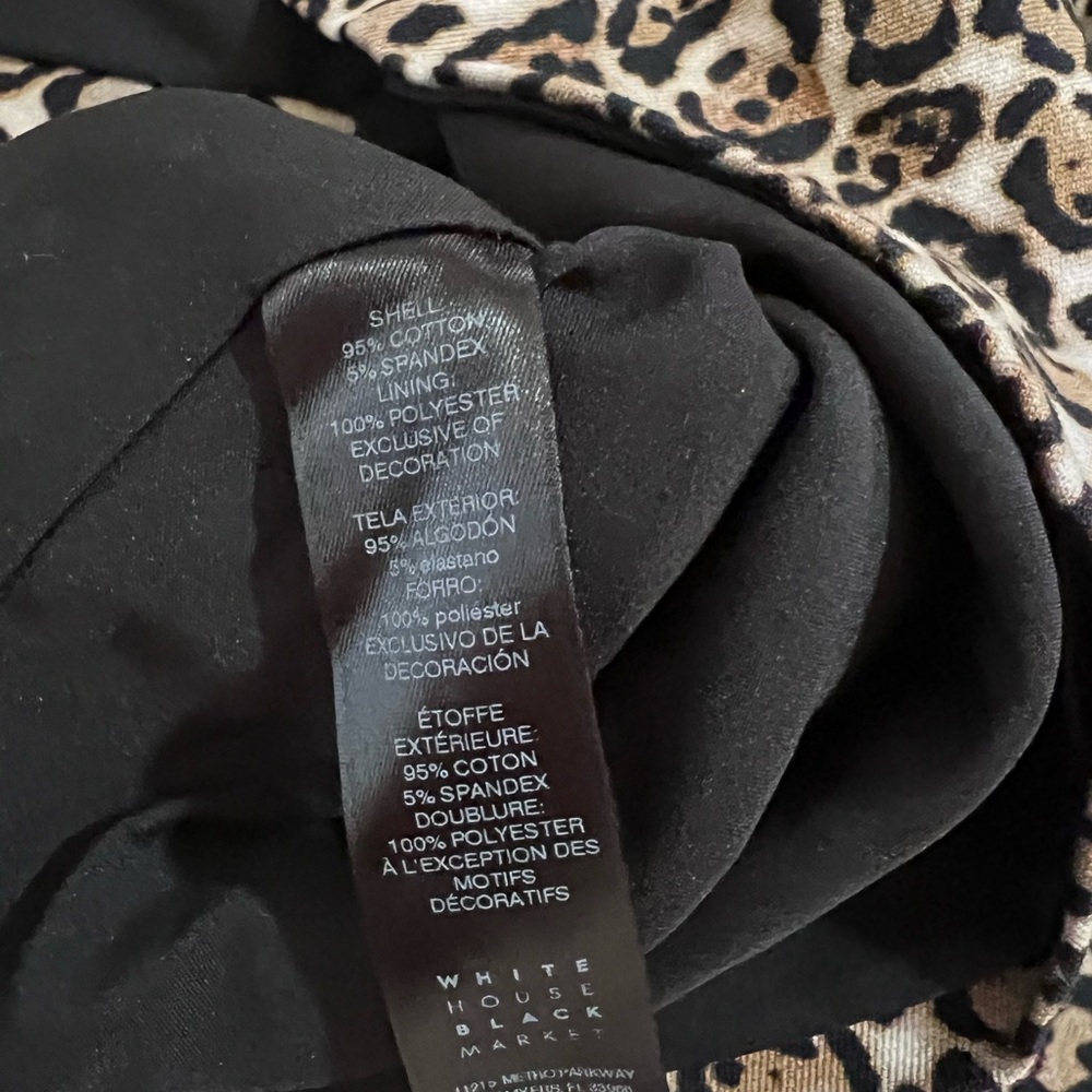 White House Black Market Women's 6 Leopard Print Stretch Lined Pencil Skirt - Picture 7 of 7